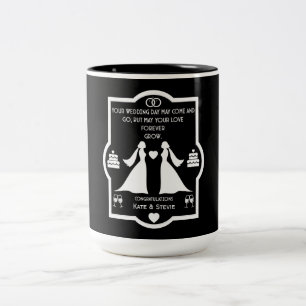 Gay Girls Wedding Anniversary Two-Tone Coffee Mug