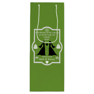 Gay Girls Wedding Anniversary Wine Gift Bag