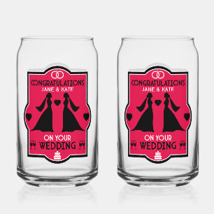 Gay Girls Wedding Day Can Glass