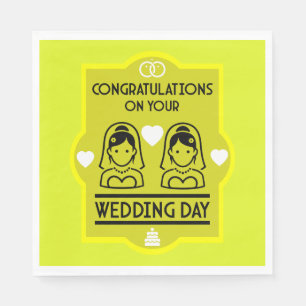 Gay Girls Wedding Day Napkin