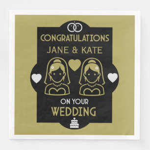 Gay Girls Wedding Day Napkin