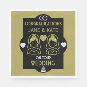 Gay Girls Wedding Day Napkin