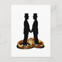 Gay Groom Gold Wedding Rings Marriage Art