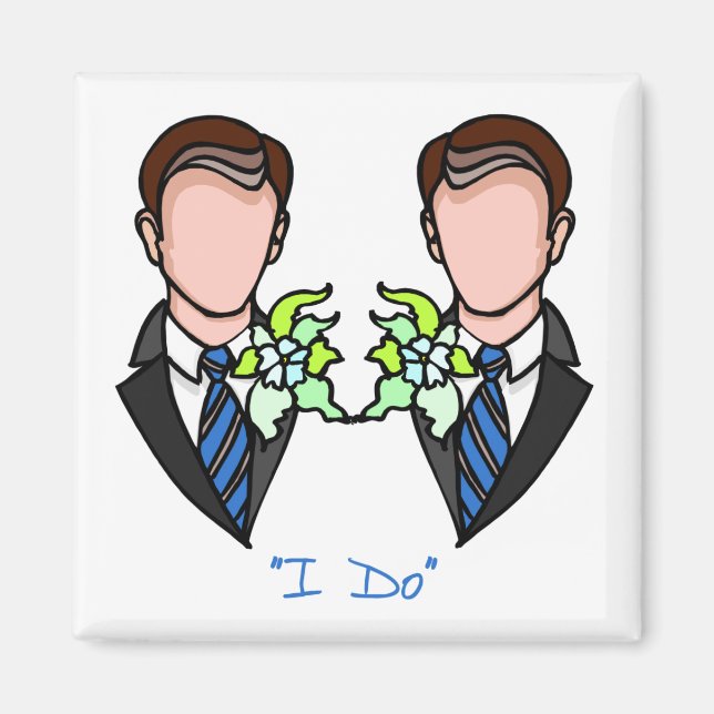 Gay Groom Marriage Magnet (Front)