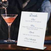 Gay Grooms Regency Blue Roses Drinks Menu