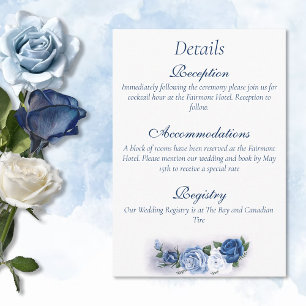 Gay Grooms Regency Blue Roses Enclosure Card