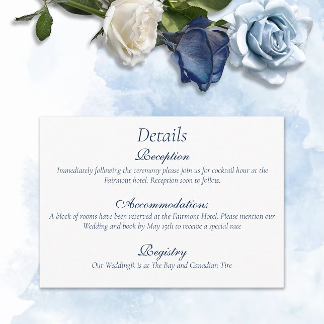 Gay Grooms Regency Blue Roses Enclosure Card (Creator Uploaded)