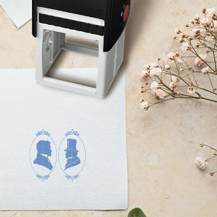 Gay Grooms Regency Blue Roses Self-inking Stamp