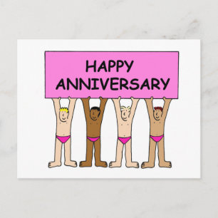 Gay Happy Anniversary Humour. Postcard