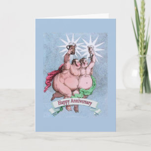 Gay Happy Anniversary Twin Stars Card