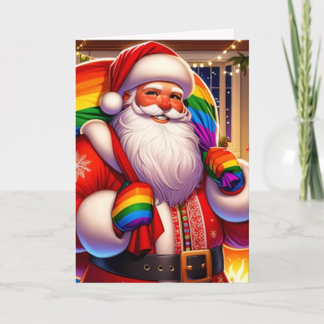 Gay Happy Holidays Personalised Greeting/Gift  Card (Front)