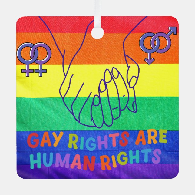 Gay have rights metal tree decoration (Front)
