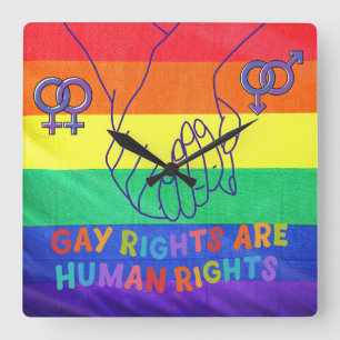 Gay have rights square wall clock
