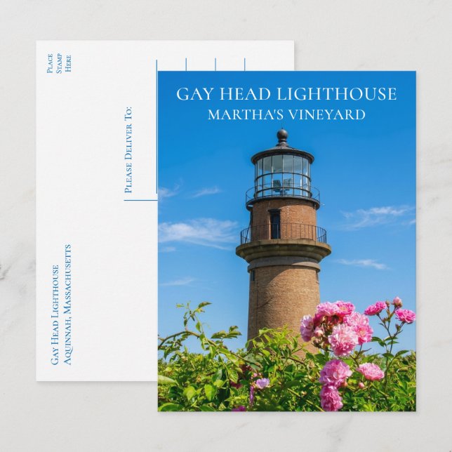 Gay Head Lighthouse Marthas Vineyard MA Postcard (Front/Back)