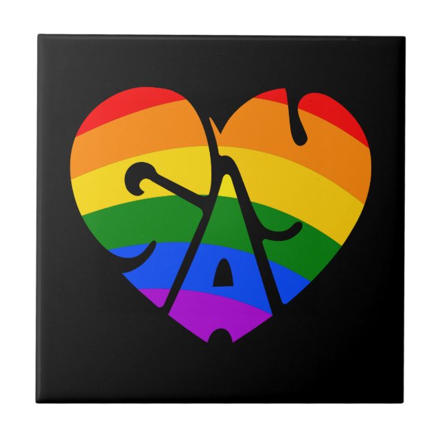Gay Heart Ceramic Tile (Front)
