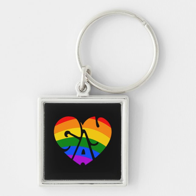 Gay Heart Key Ring (Front)