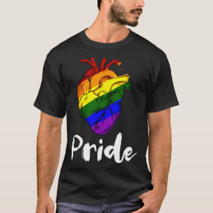 Gay Heart LGBT Pride Rainbow Colour Bisexual Trans T-Shirt