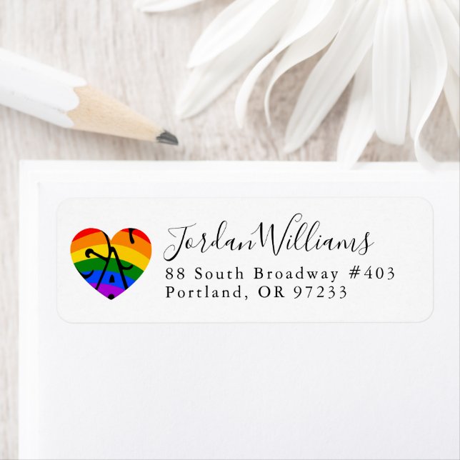 Gay Heart Return Address Label (Insitu)