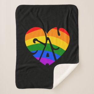 Gay Heart Sherpa Blanket