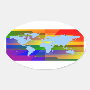 "Gay I Am"  World Map Stickers