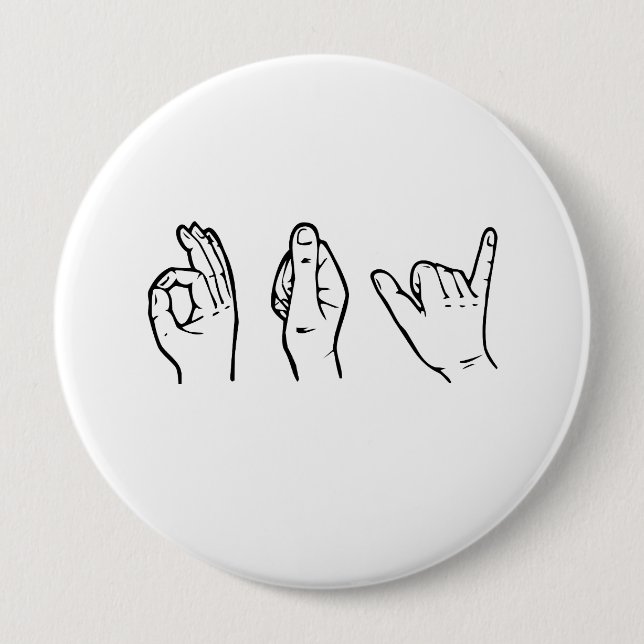 GAY IN SIGN LANGUAGE -.png 10 Cm Round Badge (Front)