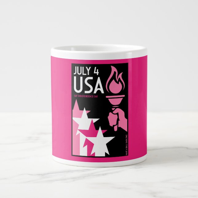 Gay Independence Day Large Coffee Mug (Front)