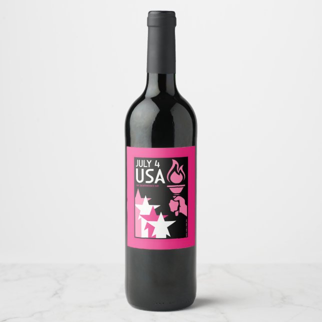 Gay Independence Day Wine Label (Front)