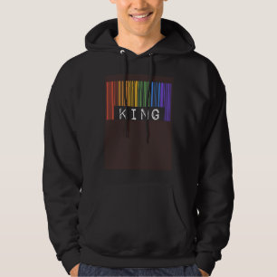 Gay King Barcode Trendy Queer Pride Flag Aesthetic Hoodie