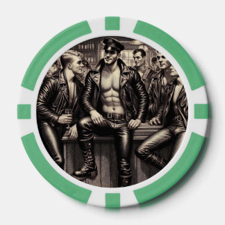 Gay Leather Daddy 1940s Biker Poker Chips – Double