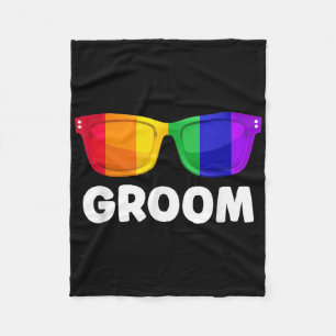 Gay Lesbian Bachelor Party Groom Wedding Tee Lgbt  Fleece Blanket
