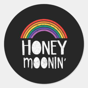 Gay Lesbian Just Married Wedding Party Tee Lgbt Ho Classic Round Sticker