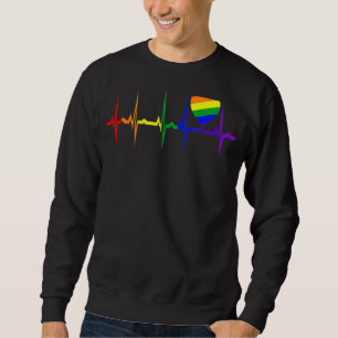 Gay Lesbian Lgbt Heartbeat Lgbt Pride Rainbow Para Sweatshirt