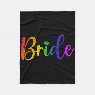 Gay Lesbian Lgbt Wedding Party Bride Tee Bachelore Fleece Blanket