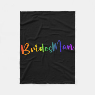 Gay Lesbian Lgbt Wedding Party Bridesman Tee Brida Fleece Blanket