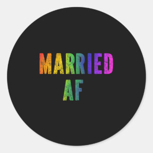 Gay Lesbian Lgbtq Couples Lgbt Wedding Party Tee M Classic Round Sticker