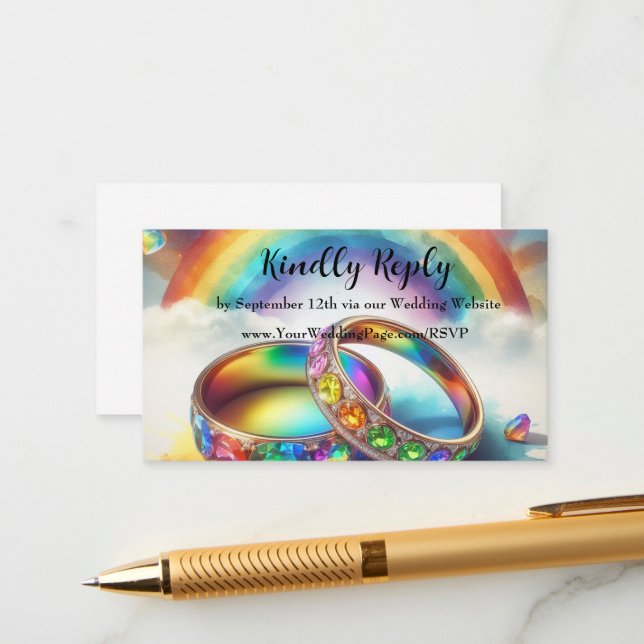 Gay, Lesbian, LGBTQ Wedding Reply Card (Front/Back In Situ)