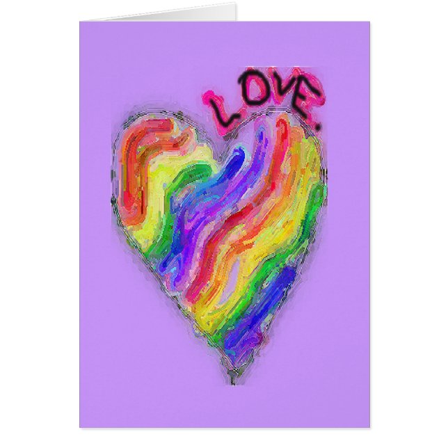 Gay Lesbian Rainbow Heart "Love" (Front)