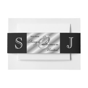 Gay Lesbian Silver Wedding Invitation Bands Belly Band