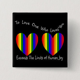 Gay/Lesbian Valentine Cards and Gifts 15 Cm Square Badge