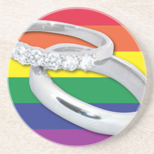Gay Lesbian Wedding Coaster