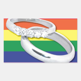 Gay Lesbian Wedding Rectangular Sticker