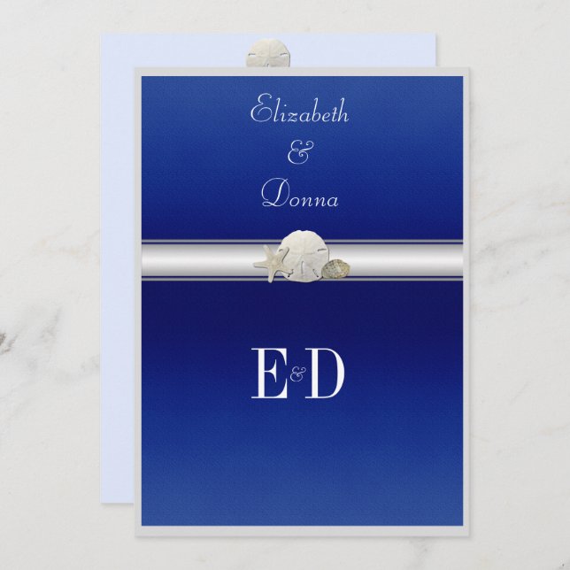 Gay/Lesbian WeddingInvitation Starfish Sand Dollar Invitation (Front/Back)