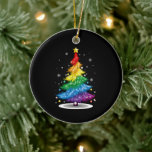 Gay LGBT Pride Rainbow Christmas Tree Merry Xmas Ceramic Ornament<br><div class="desc">Gay LGBT Pride Rainbow Christmas Tree Merry Xmas</div>