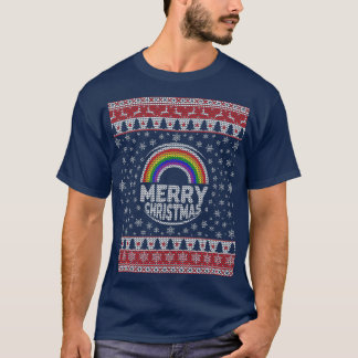 Gay LGBT Ugly Christmas Sweater Rainbow Merry Chri