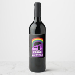Gay LGBTQ Camping Gifts Wine Label