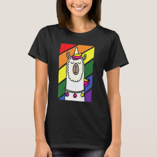 Gay Llama Lgbt Q Alpaca Unicorn Rainbow Pride All T-Shirt