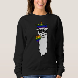 Gay Llama Lgbt Q Cute Animal Rainbow Pride Flag Al Sweatshirt