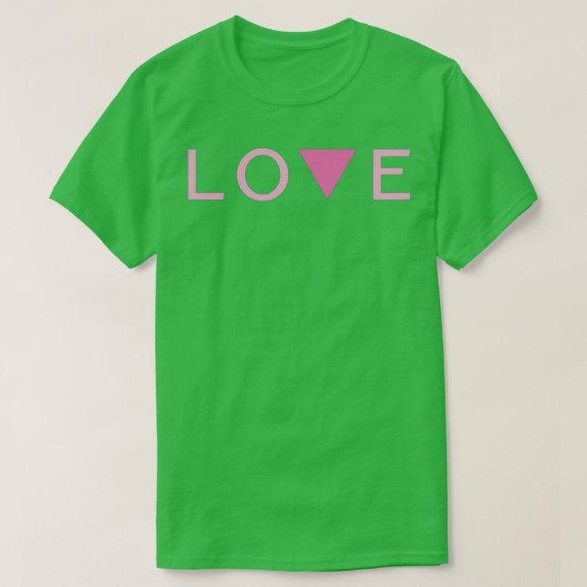 Gay Love and Pride Pink Triangle T-Shirt (Design Front)