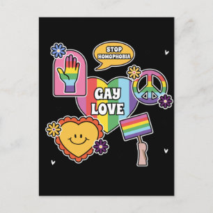 Gay love. Pride day. LGBT+Pride.  Postcard
