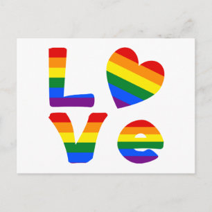 Gay Love Rainbow Postcard